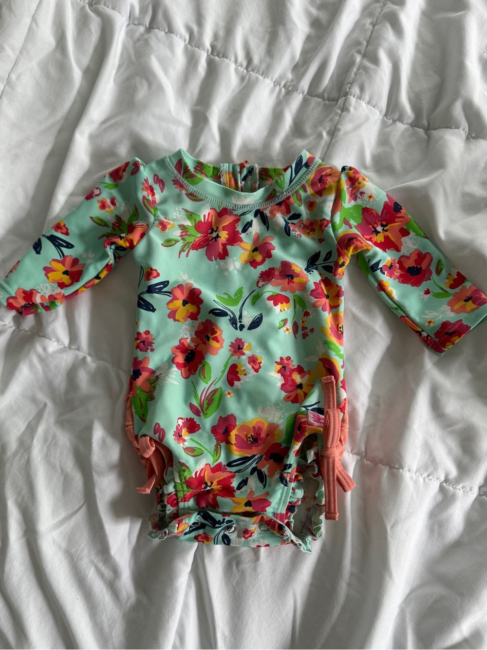 Ruffle Butts Floral Swim Rashguard
